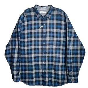 Tommy Bahama Mens XLT Flannel Shirt Blue‎ Gray Canyon Beach Long Sleeve NWT